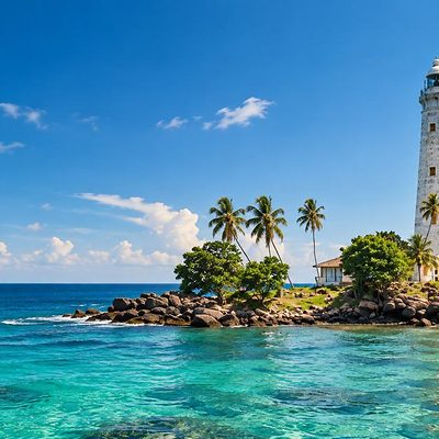 The lighthouse on the ramparts of Galle Fort, Sri Lanka