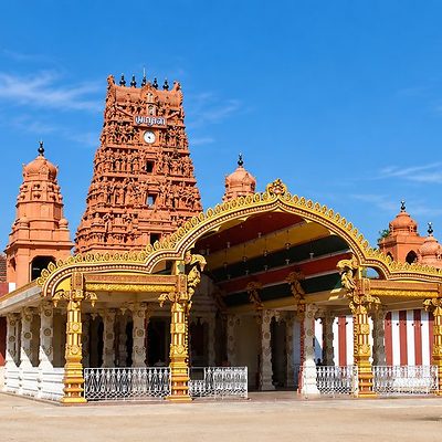 The gopuram of Nallur Kandaswamy Kovil, Jaffna, Sri Lanka
