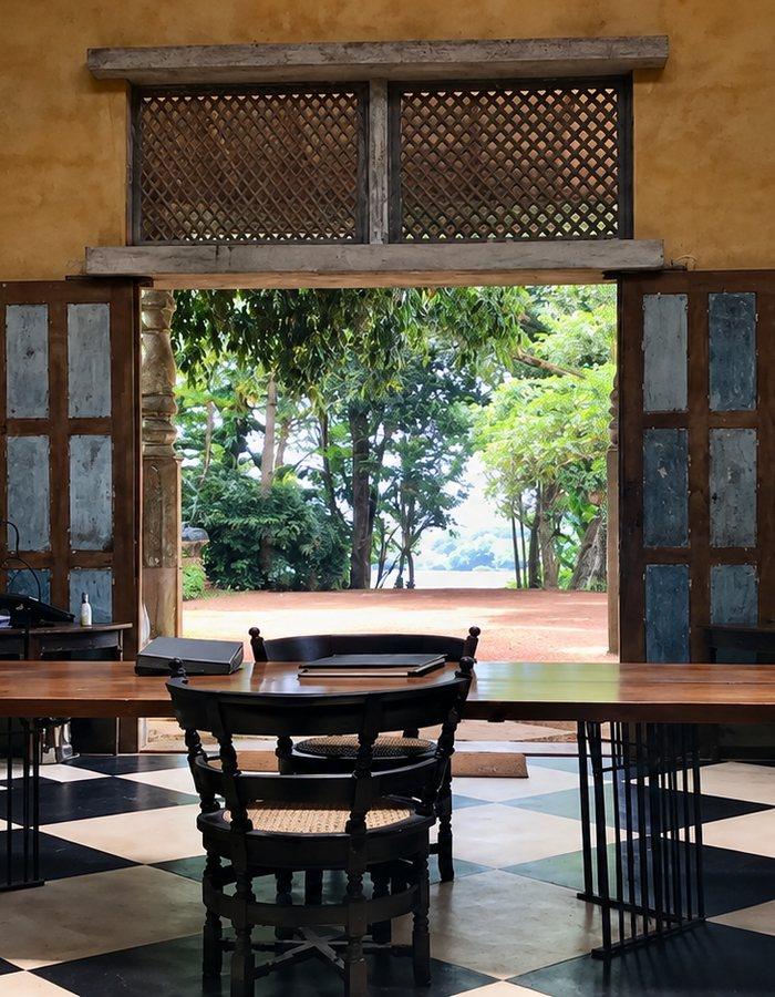 The terraced gardens at Lunuganga, Geoffrey Bawa's country estate, Sri Lanka