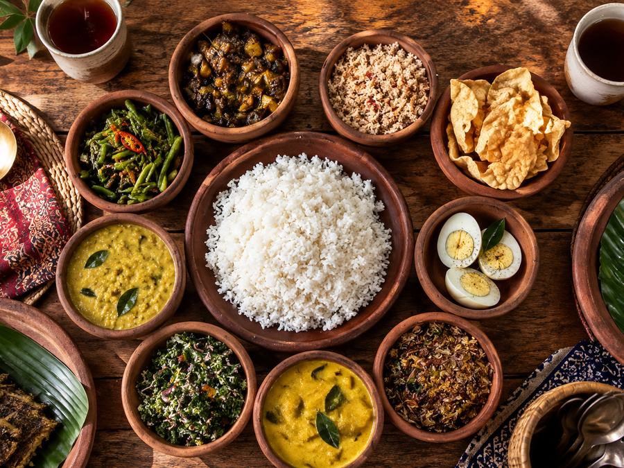 A shared rice and curry