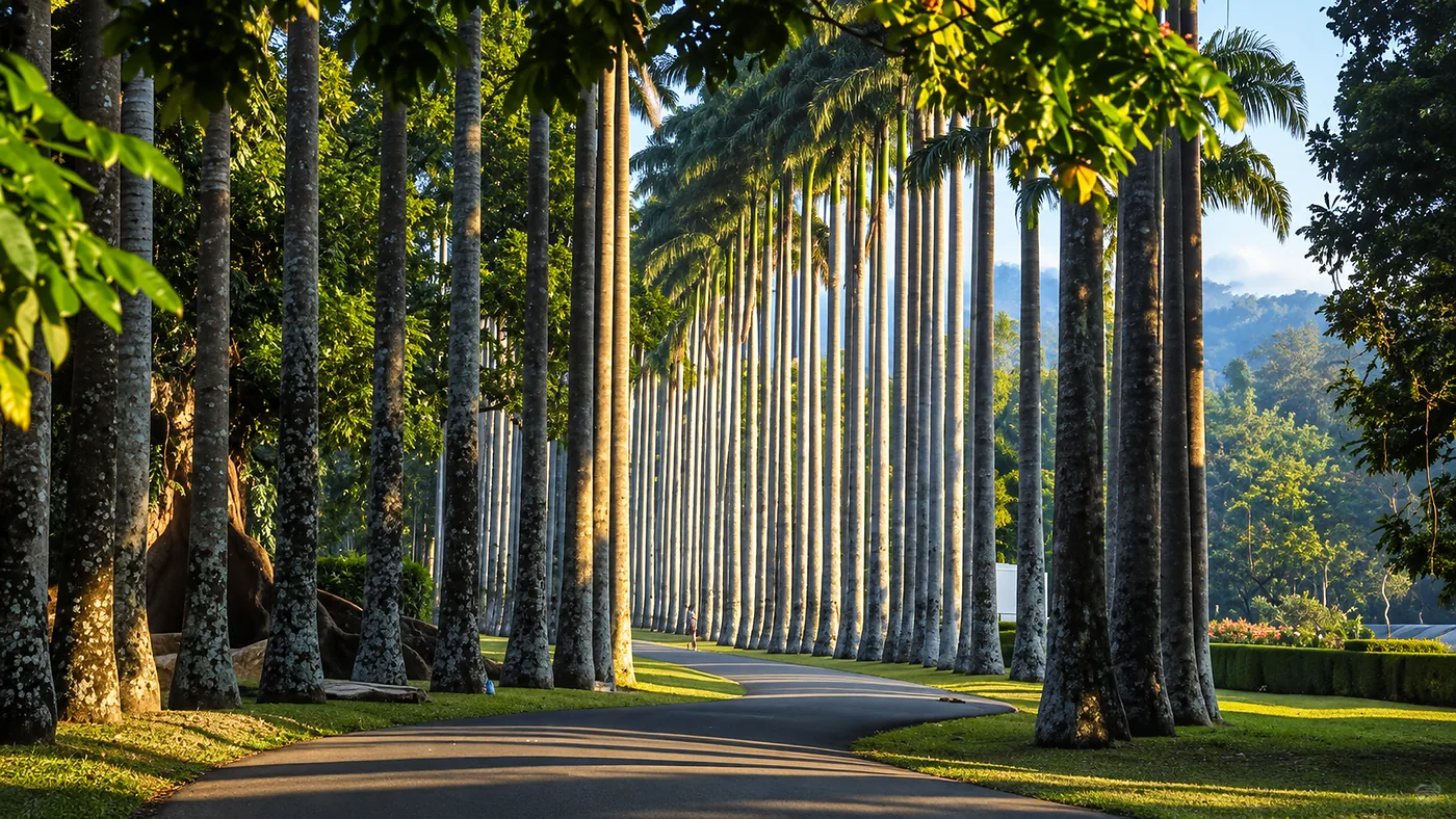 The palm avenue at Peradeniya botanical gardens