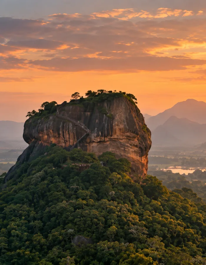 Sigiriya rock at sunrise