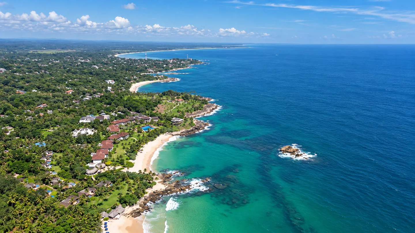 The Tangalle coast from the air