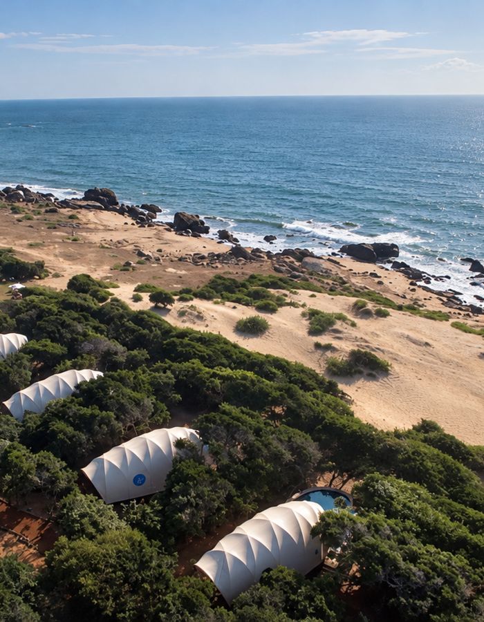 The dune coastline where Yala National Park meets the Indian Ocean